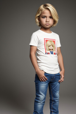 Peruvian child boy with  blonde hair