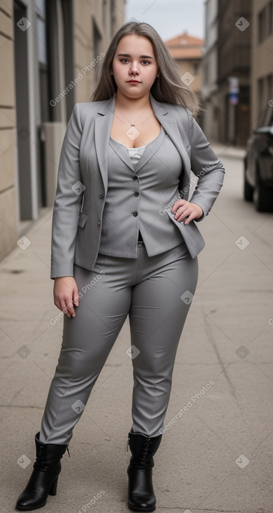 Croatian teenager girl with  gray hair