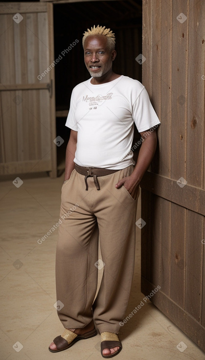 Senegalese middle-aged male with  blonde hair