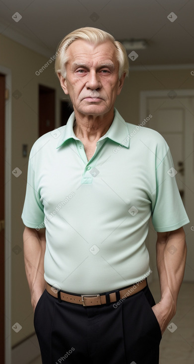 Russian elderly male with  blonde hair