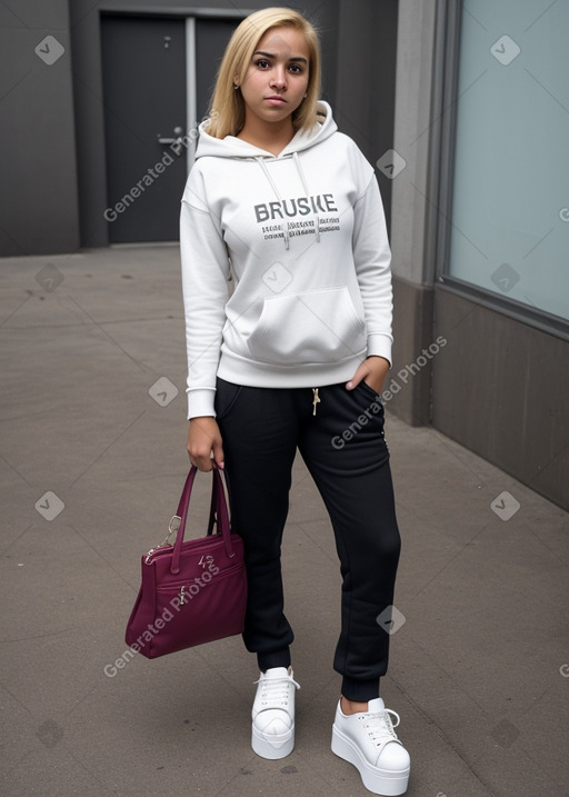 Honduran young adult female with  blonde hair