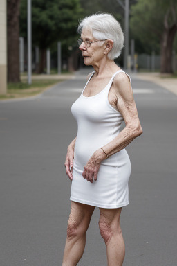 Australian elderly female with  white hair