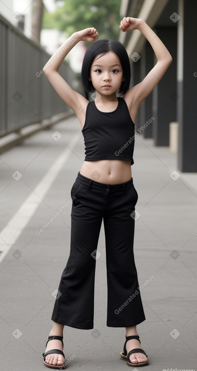 Chinese child female with  black hair