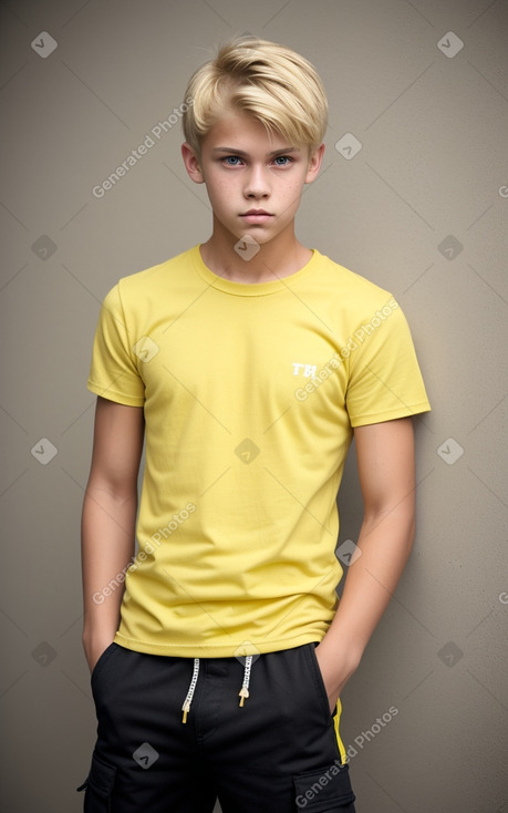 Danish teenager boy with  blonde hair