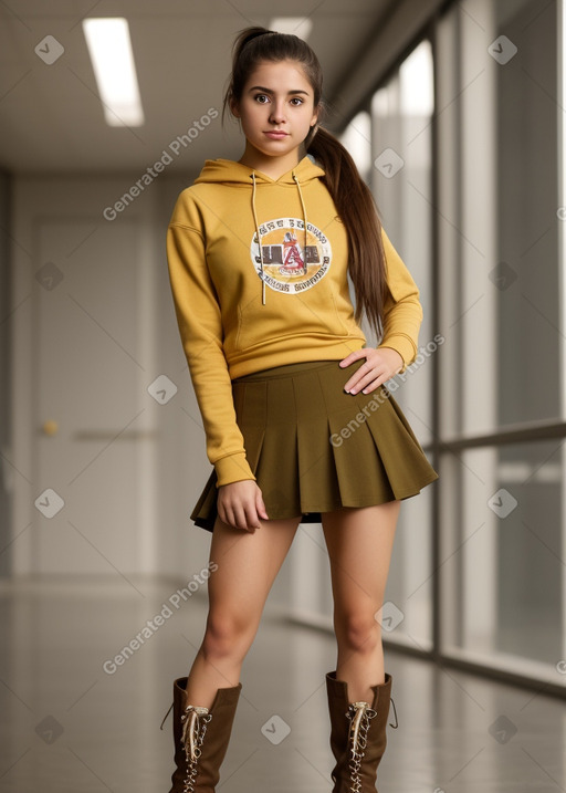 Paraguayan young adult female with  brown hair