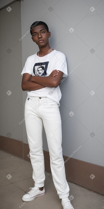 Teenager boy with  white hair