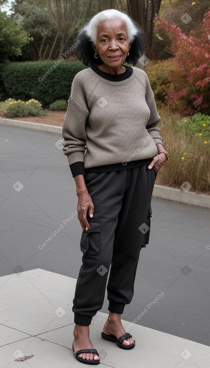 African elderly female with  black hair