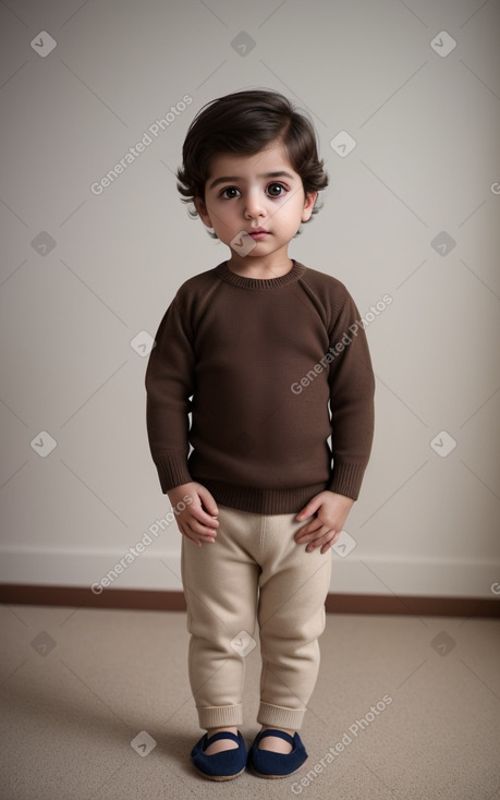 Iranian infant boy with  brown hair