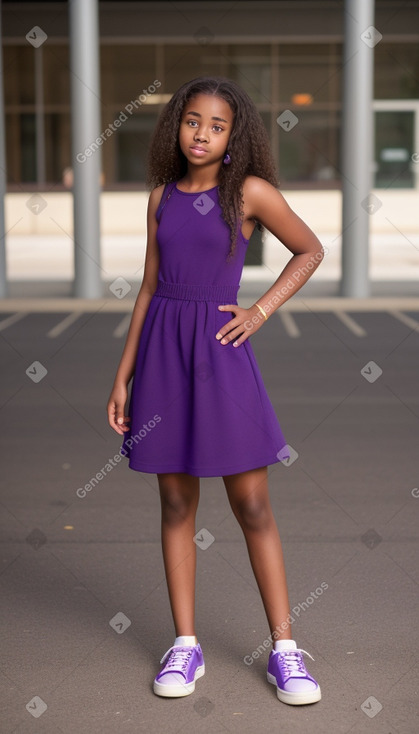 African american teenager girl with  brown hair