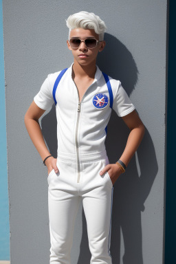 Puerto rican teenager boy with  white hair