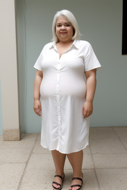 Brazilian middle-aged female with  white hair