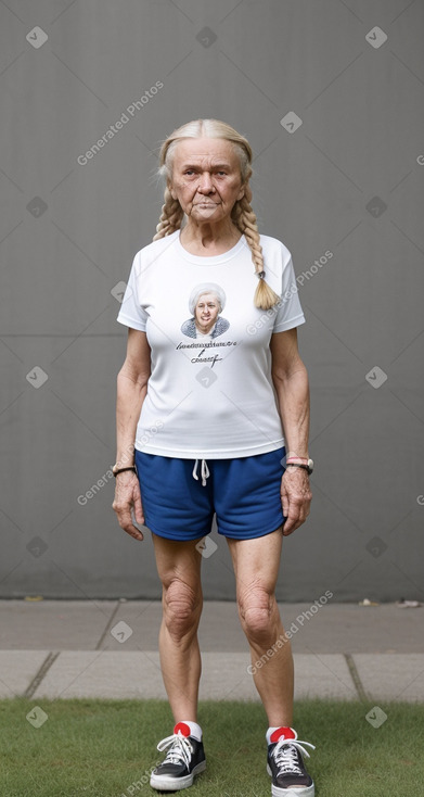 Belarusian elderly female with  blonde hair