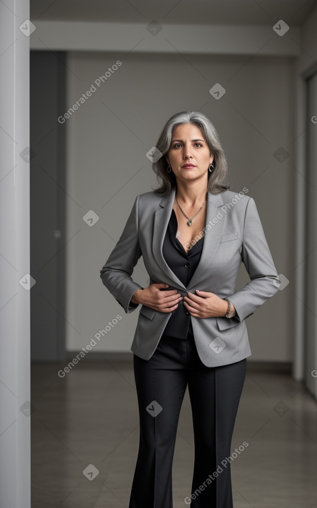 Uruguayan middle-aged female with  gray hair