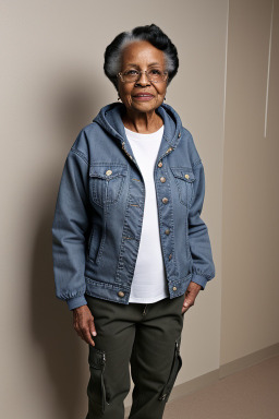 African american elderly female with  black hair