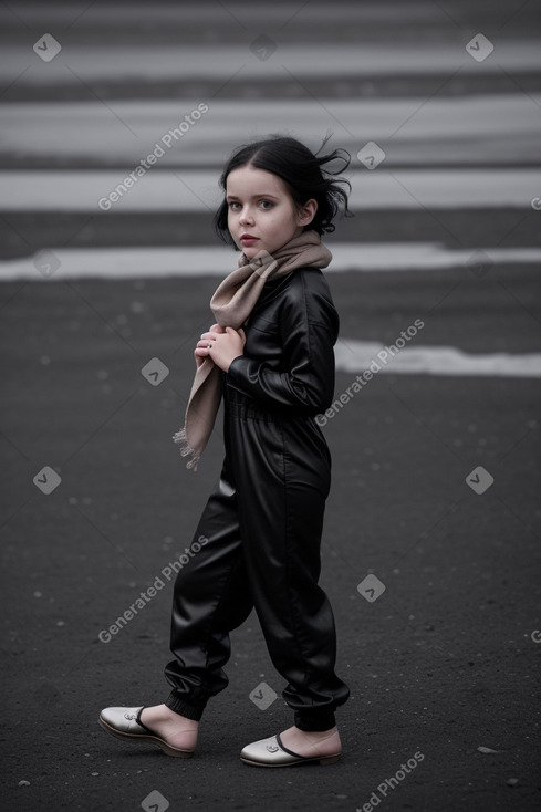 Icelandic child female with  black hair