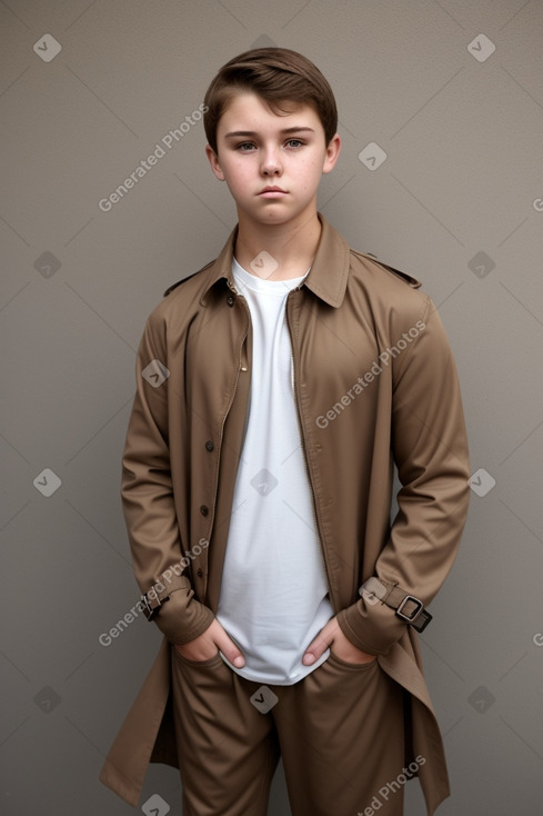 Australian teenager boy with  brown hair