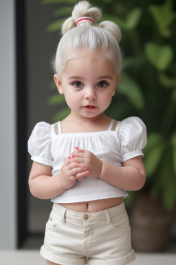 Macedonian infant girl with  white hair