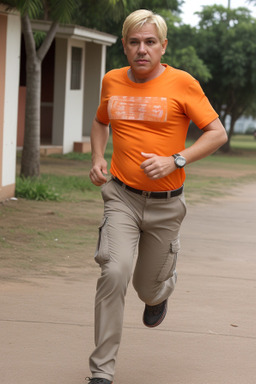 Paraguayan middle-aged male with  blonde hair