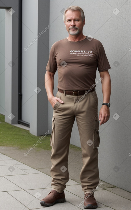 Norwegian middle-aged male with  brown hair