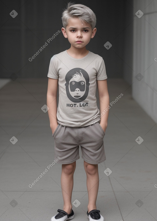 Child boy with  gray hair