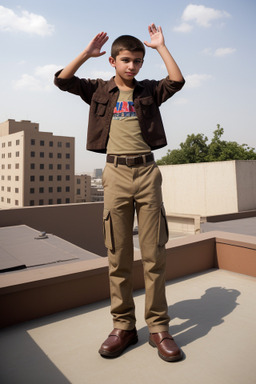 Uzbek teenager boy with  brown hair