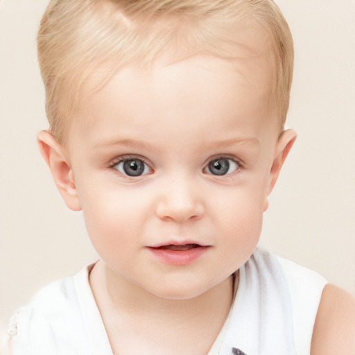 Neutral white child female with short  brown hair and brown eyes