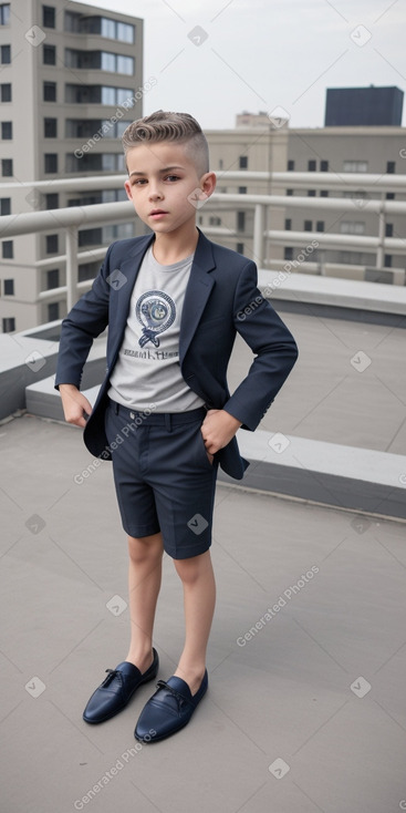 Bulgarian child boy with  gray hair