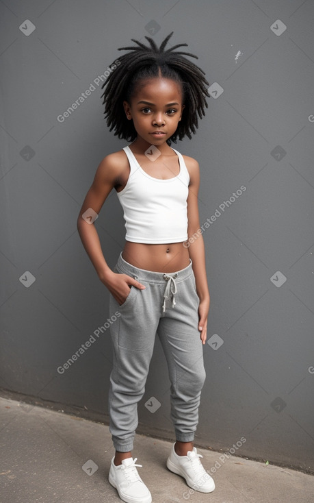 Jamaican child girl with  gray hair