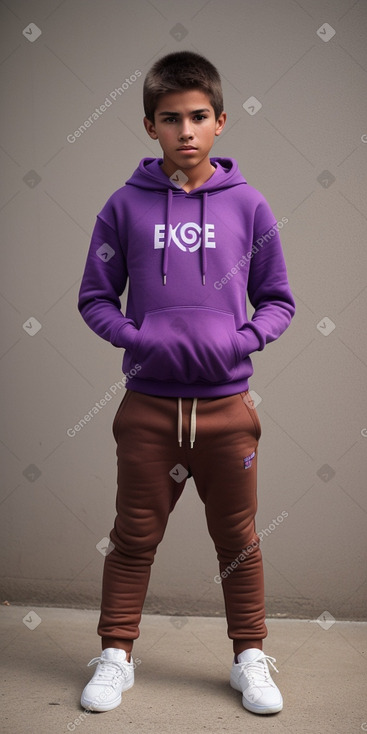 Bolivian teenager boy with  brown hair