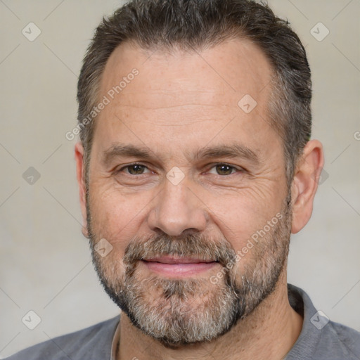 Neutral white adult male with short  brown hair and brown eyes