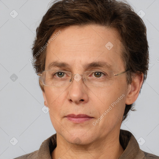 Neutral white adult male with short  brown hair and brown eyes