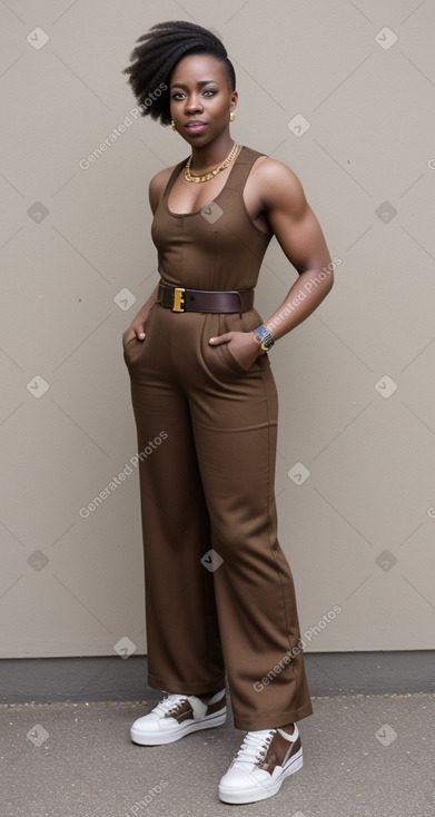 Togolese adult non-binary with  brown hair