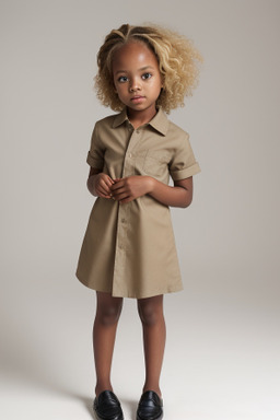 African american child girl with  blonde hair