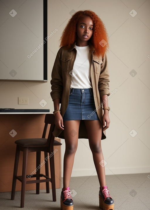 Sudanese young adult female with  ginger hair