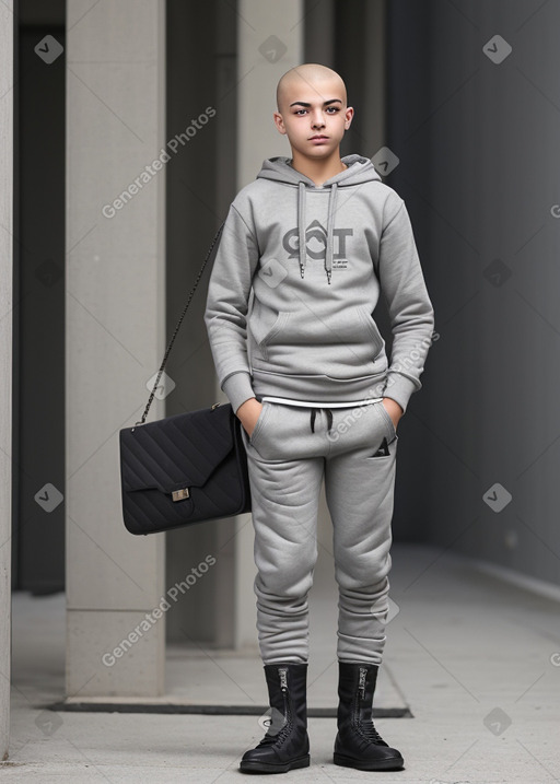 Egyptian teenager boy with  gray hair