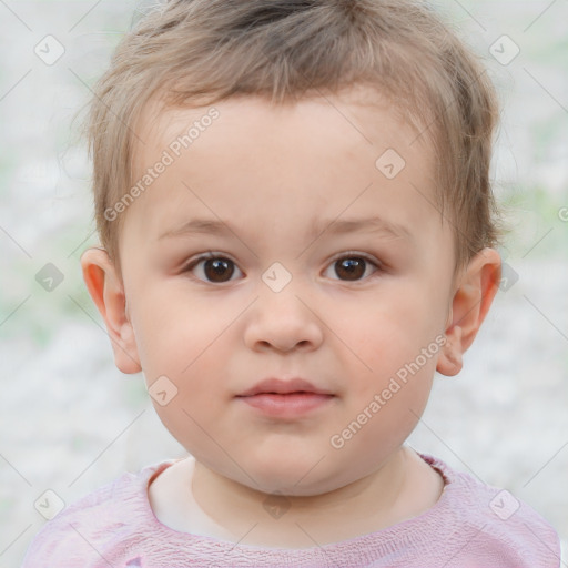 Neutral white child male with short  brown hair and brown eyes