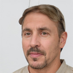 Neutral white adult male with short  brown hair and brown eyes