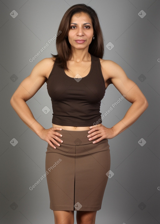 Egyptian 45 years female with  brown hair