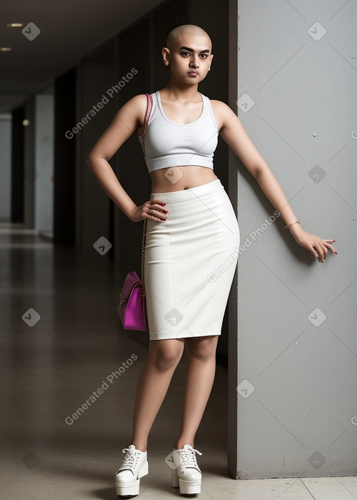 Bangladeshi young adult female with  white hair