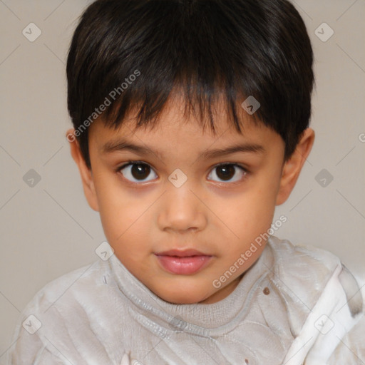 Neutral white child female with short  brown hair and brown eyes