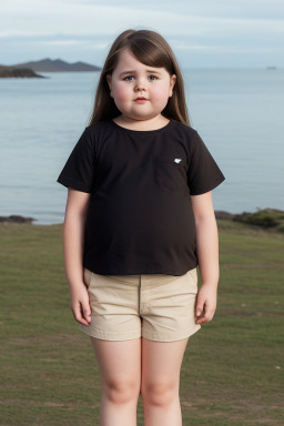 New zealand child girl with  brown hair