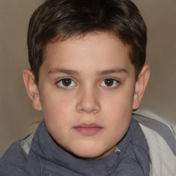 Neutral white child male with short  brown hair and brown eyes