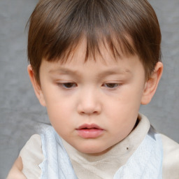 Neutral white child female with short  brown hair and brown eyes