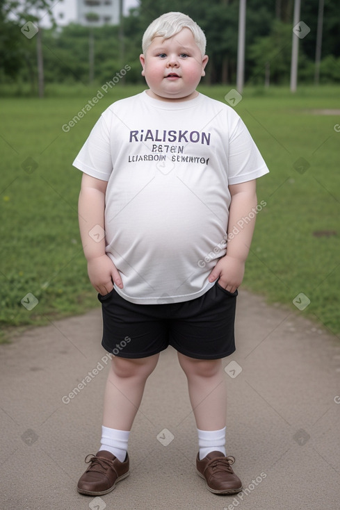 Belarusian child boy with  white hair