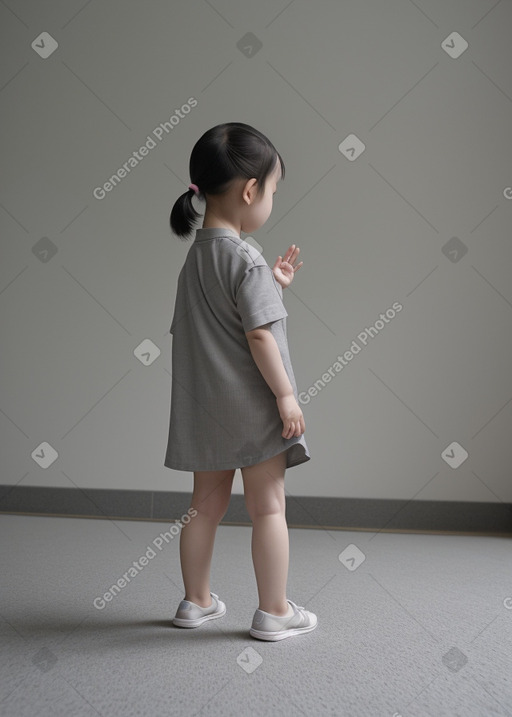 South korean infant girl with  gray hair