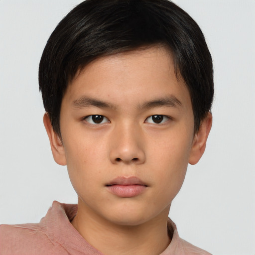 Neutral asian young-adult male with short  brown hair and brown eyes