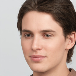 Neutral white young-adult male with medium  brown hair and brown eyes