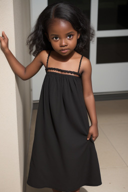 African american child female with  black hair