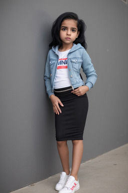 Puerto rican child girl with  black hair