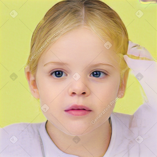 Neutral white child female with short  brown hair and brown eyes